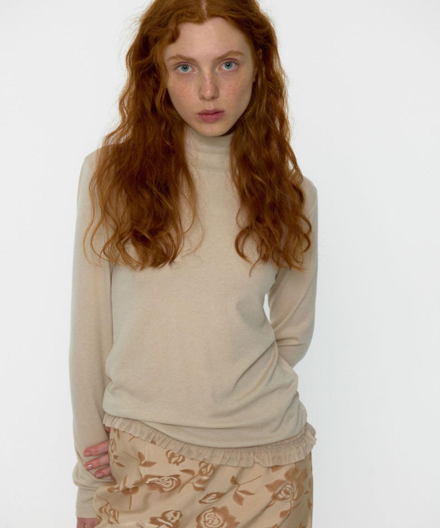 Lulu Seoul Classic Turtleneck Top (4 Colors) Khaki/Free