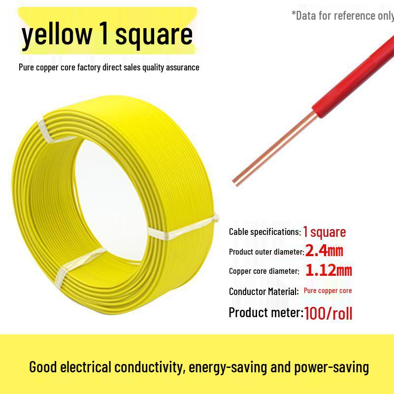 Pure Copper Single Core Electrical Wire, Flame Retardant, 0.5-2.5mm² for Home Decoration