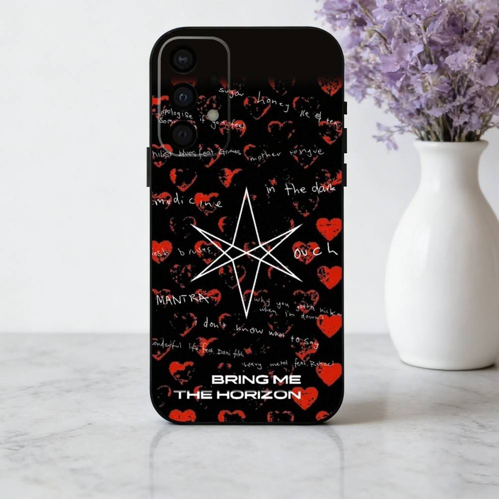 B-Bring M-Me the Horizon Band phone Case For Samsung Galaxy A73,A72,A71,A70,A53,A52,A51,Others Soft Black Shell