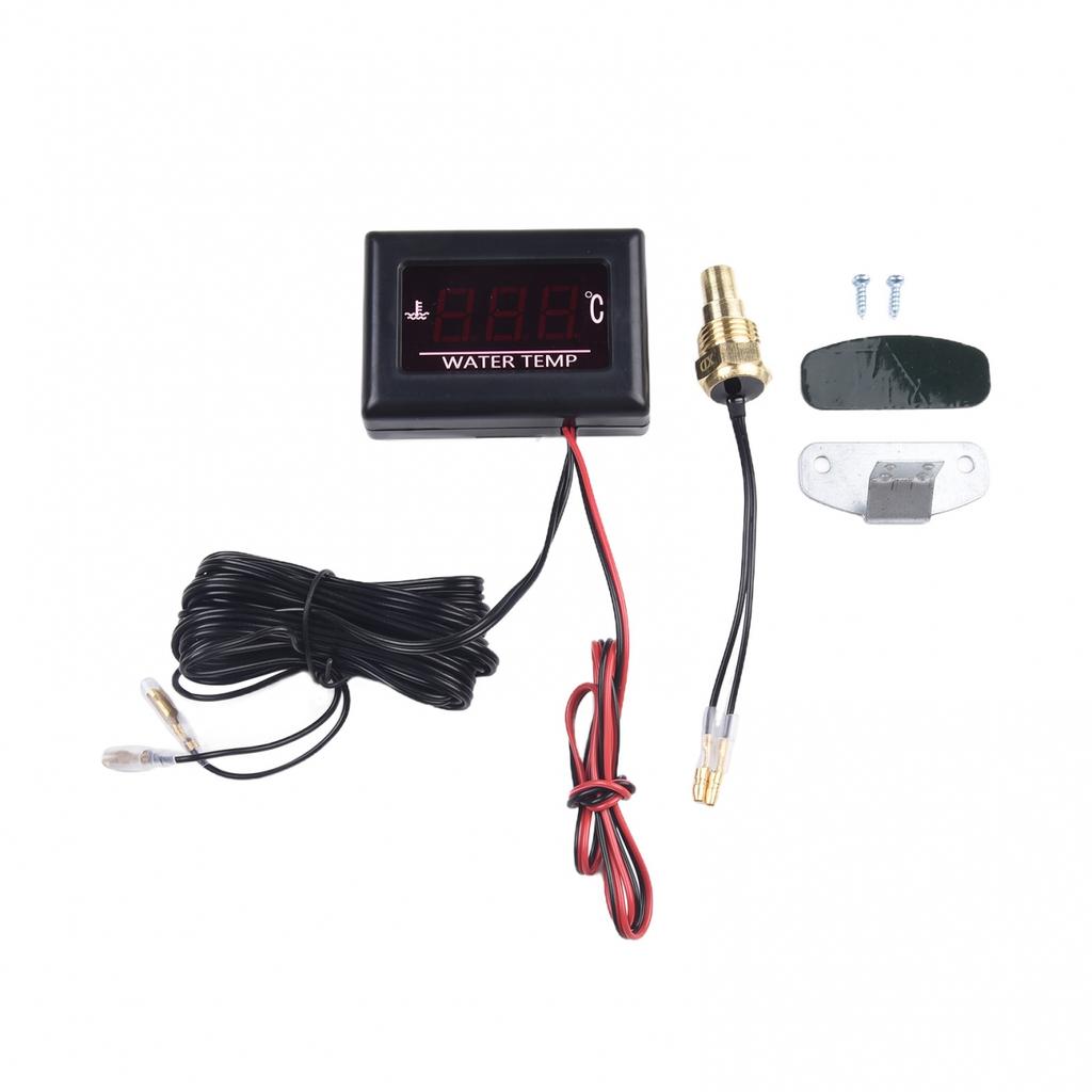 Kit Prático de Medidor Digital de Temperatura da Água Para Motor de Carro+Sensor+Suporte Novo