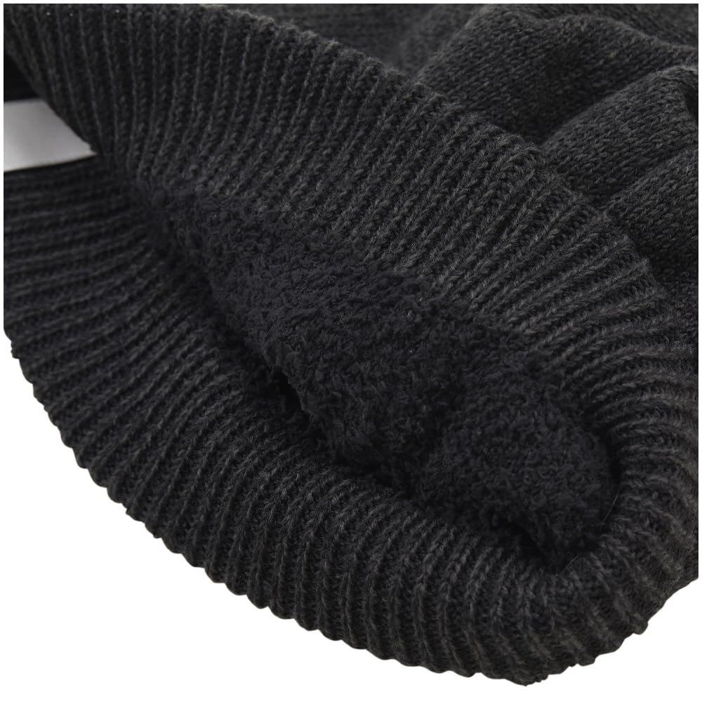 Mizuno Breath Thermo Knit Logo Winter Knit One Size Fits Most Cap, Heat-Generating Material, Name, Hat, Black,
