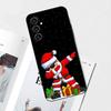 Christmas Santa Claus Hat Phone Case For Samsung S 25,24,23,22,30,21,10,9,Ultra,Plus,Lite,FE,4,5G Black Soft Case