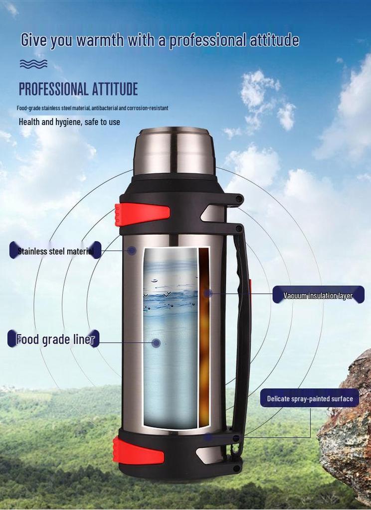Stainless Steel Insulated Travel Kettle Thermos Cup – Large Capacity, Portable Sports & Car Cold Water Bottle