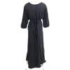 L'Appartement 20-040-560-00004 Black Linen Wrap Dress Dress Not Written blackUsed