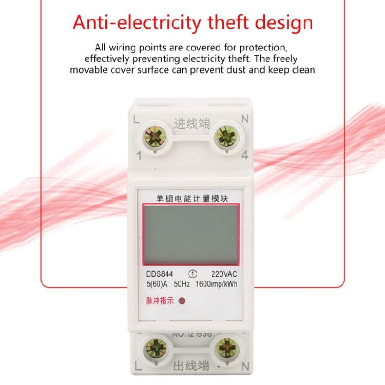 Single Phase Energy Meter Electricity Usage Monitor kWh Din Rail Power Meter