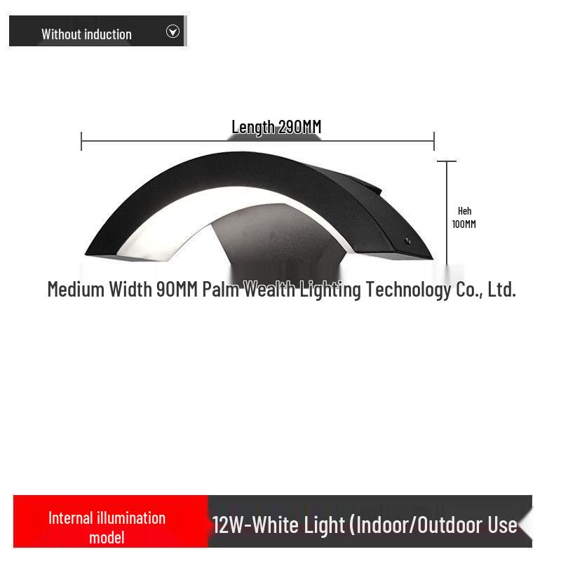

Waterproof LED Outdoor Wall Light with Sensor for Courtyard, Balcony, or Doorway Standard 12W A