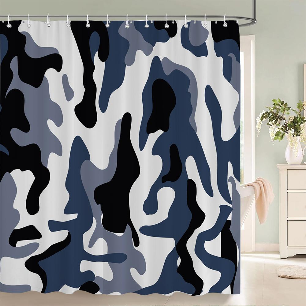 Green camouflage pattern Shower Curtains Waterproof Fabric Floral Bath Curtains For Bathroom Bathtub Curtain With Hooks