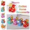 Cartoon Zodiac Horse Ornaments Handcrafted Rotatable Resin Cartoon Horse Statue Year of The Horse Horse Mascot