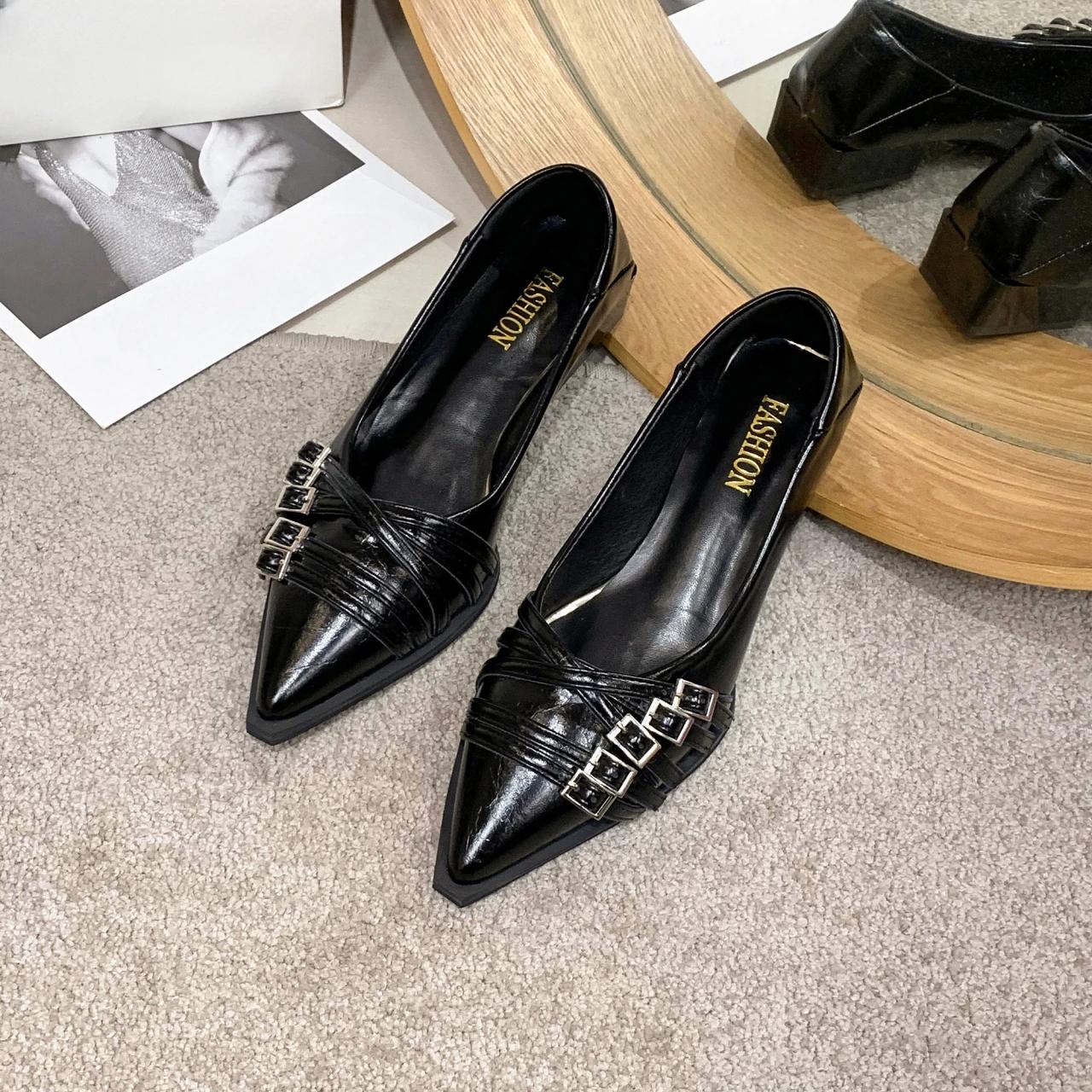 

Модные новые туфли на высоком каблуке с острым носком и открытым носком, летние сексуальные элегантные повседневные черные женские туфли с пряжкой, НЕТ:A6 35