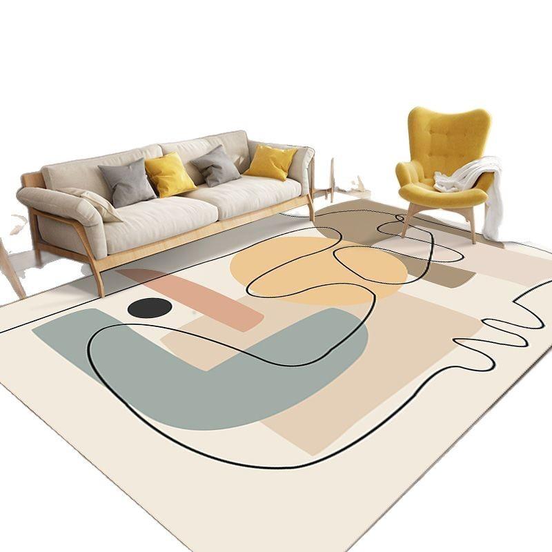 Cream Style Simple Living Room Carpet Home Coffee Table Mat Room Decoration Study Cloakroom Floor Mat Large Sofa Rugs