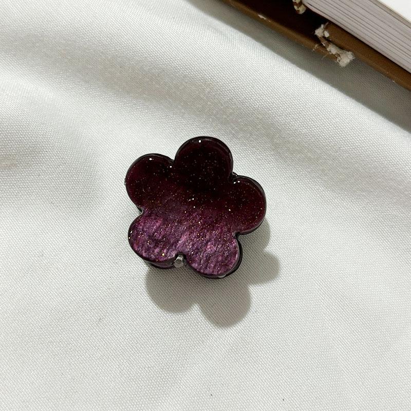 Ins  Cute 2.5cm Mini Little Flower Hair Clip Simple Cute Acetic Acid Color Magic Top Clip Side Clip Hair Accessories