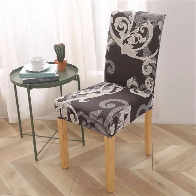 New Geometric Dining Chair Cover Spandex Elastic Chair Slipcover Case Stretch Chair Covers for Wedding Hotel Banquet Dining Room