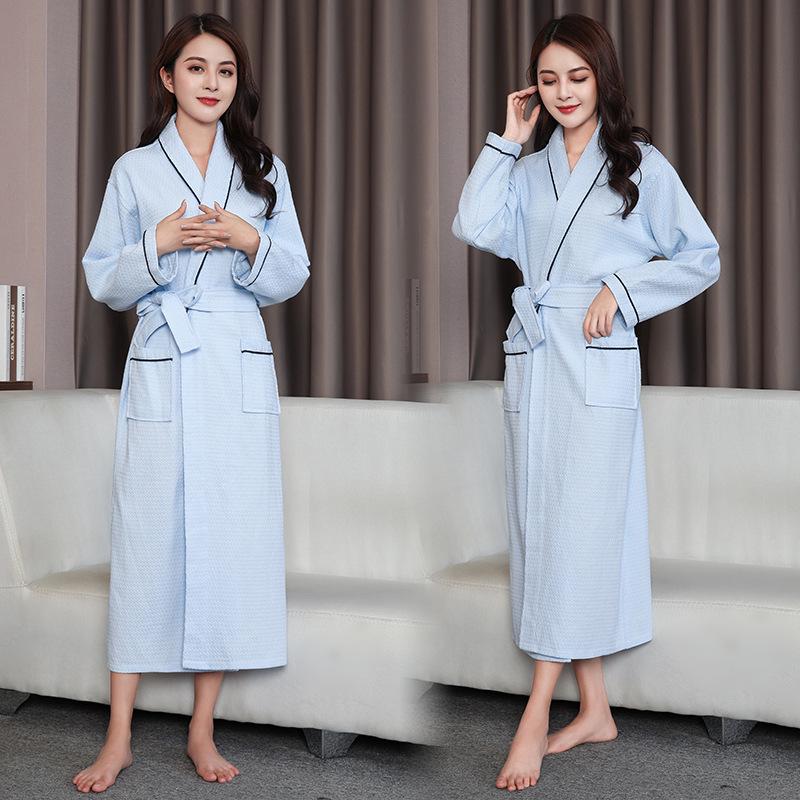 Couple's Cotton Waffle Bathrobe - Absorbent and Plus Size for Men & Women