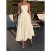 2024 Summer European and American Amazon Cross-Border Foreign Trade New Fashion Sexy off-Shoulder Tube Top Pleat Dress