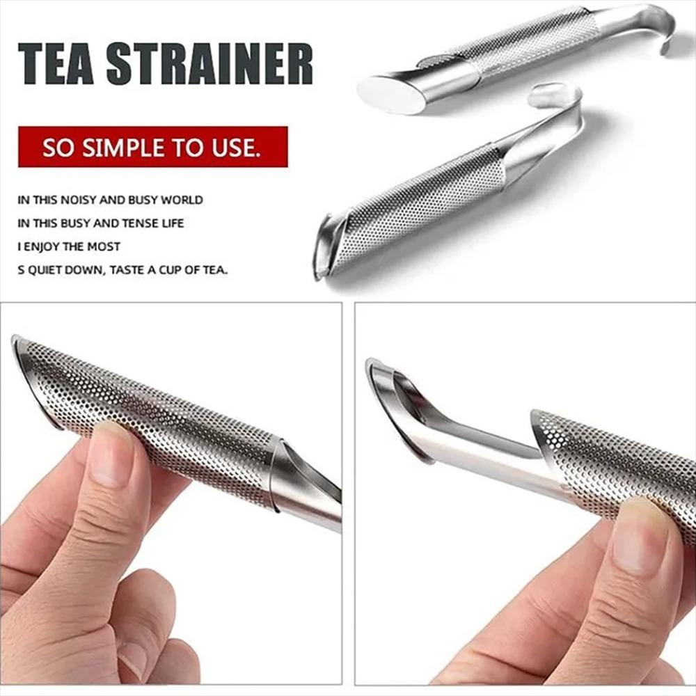 Bärbara Hemma Te Tillbehör Filter Rostfritt Stål Tekanna Rördesign Tesked Bryggare Långt Handtag Metall Kreativ Kopp