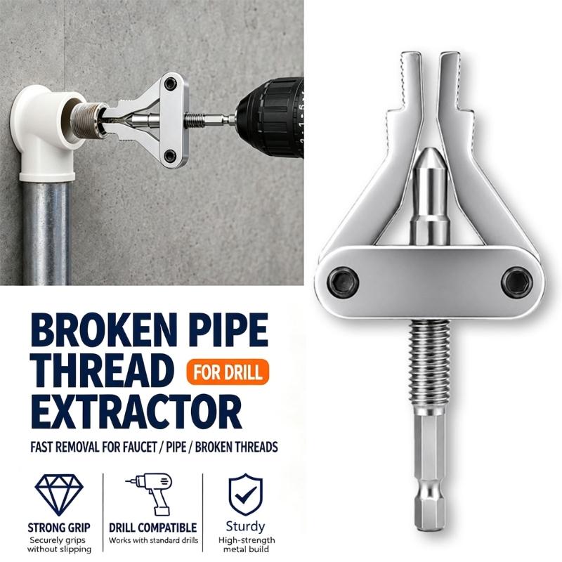 מחלץ הברגות צינורות ל-1/2", 3/4", 1" הברגות פנימיות שבורות, מחלץ ברגי צנרת לתיקון