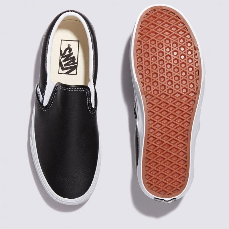 Vans Slip On Leather Black True White Vn000ct5bpb1