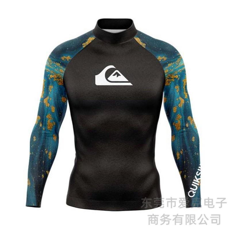 Quiksilver Long Sleeve Rash Guard Men UV Protection Quick Dry Surfing Dive Top