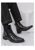 Men's British Style Autumn Leather Chelsea Boots - Shiny, Pointed Toe, High-Top, Formal, Casual, Short Boots