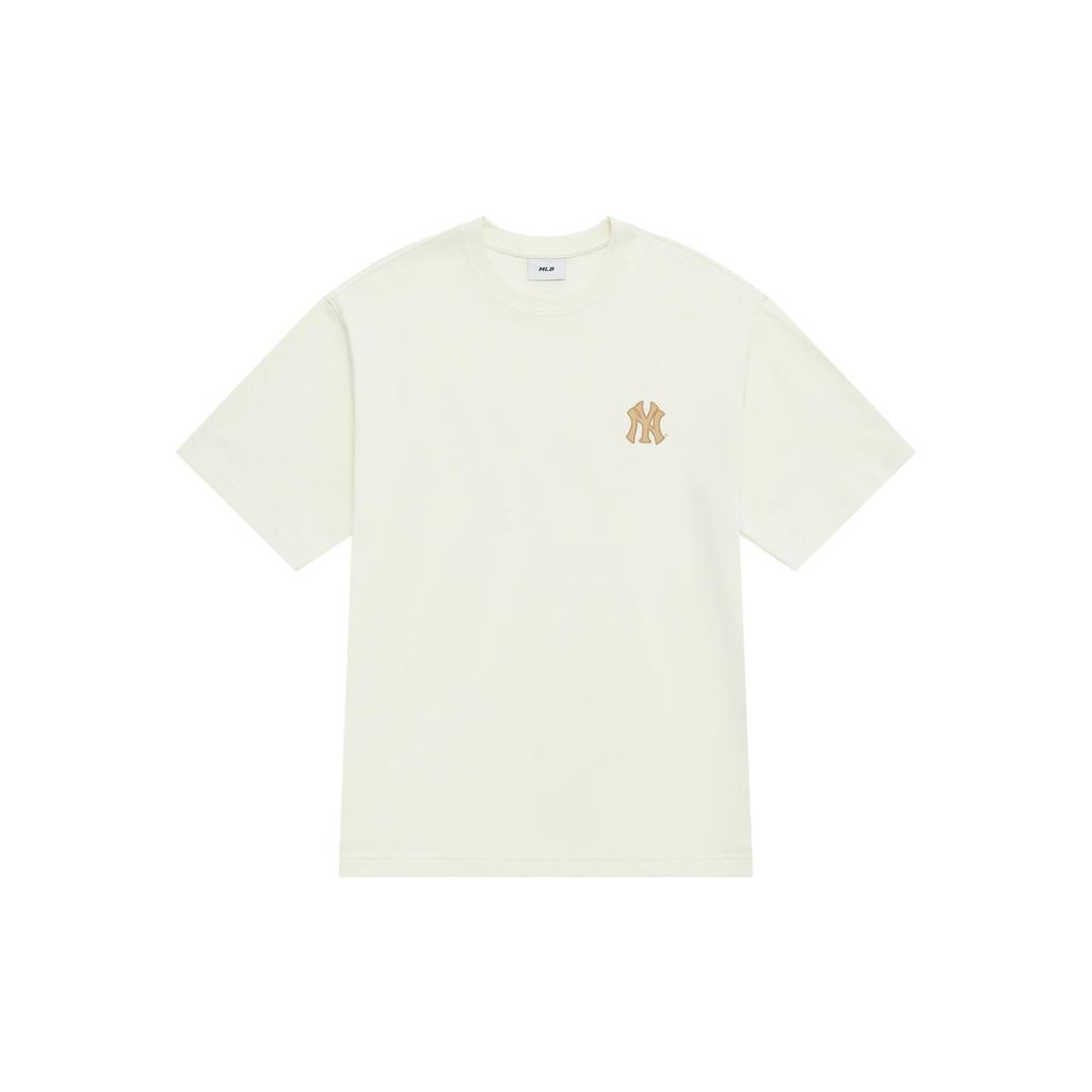 MLB Monogram NEW YORK YANKEES SS25 T Shirt Unisex Cream 3ATSM0653-50CRS