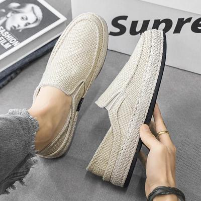 New Loafers Men Breathable Casual Shoes Classic Linen Slip On Sneakers Male Summer Cheap Driving Shoes For Men Wide Lightweight