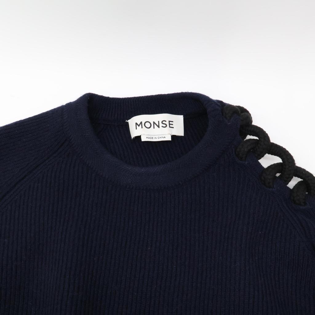 Monse MR220146CRN Rope Cut Shoulder Knit Sweater/ Tops XS NavyUsed