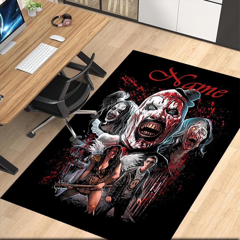Benutzerdefinierter Name Halloween Horror Bedruckter Teppich, für Bürostuhl Wohnzimmer Schlafzimmer Küchenraum Dekor Geschenke.
