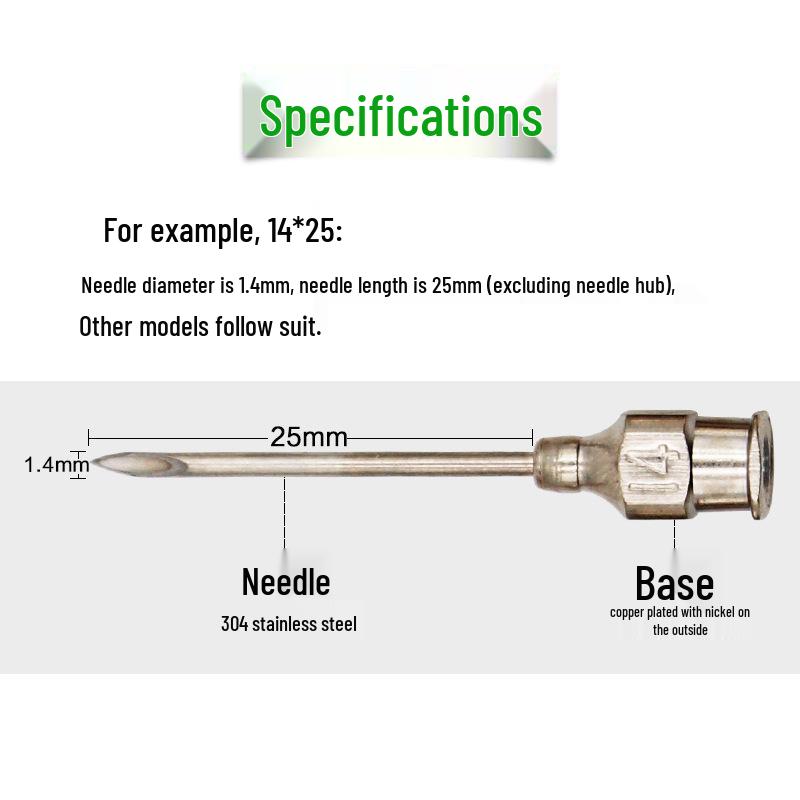 Veterinary Stainless Steel Animal Injection Needle for Pigs, Cattle, Sheep - Metal Syringe for Vaccinations