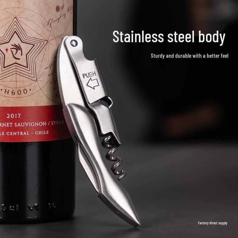 Stainless Steel Wine & Beer Opener – Multifunctional Waiter's Corkscrew Knife.