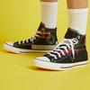 Converse Chuck Taylor All Star Vintage Casual Panelled High Top Canvas Shoes Unisex Black Rose Red