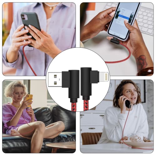 [Genuine MFi Certified Product] iPhone Charging Cable L-shaped Lightning Cable [3M Set of 3] Rapid Charging & High Speed ??Data Sync iPhone Charging C