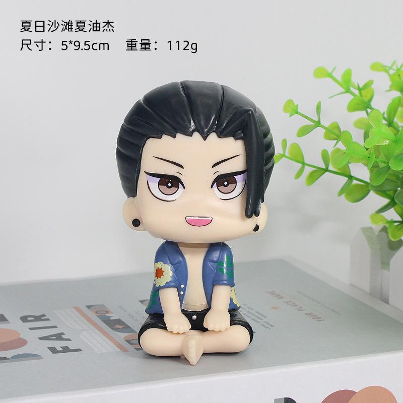 Anime Jujutsu Kaisen Figure Cute Fushiguro Toji Gojo Satoru Action Figure Look Up Q Version Geto Suguru Statue Pvc Model Toys
