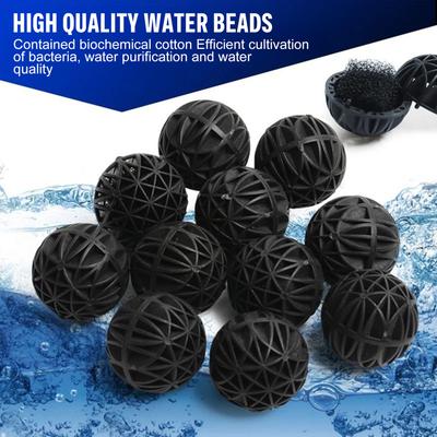 Aquarium Bio Media Filter Balls with Sponge Pad Water Purification Remove Odors Fish Tank Filtration System for Clean Water