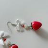 Elegant Fruit Charm Earrings Bowknot Strawberry Ear Pendants Unique Accessory