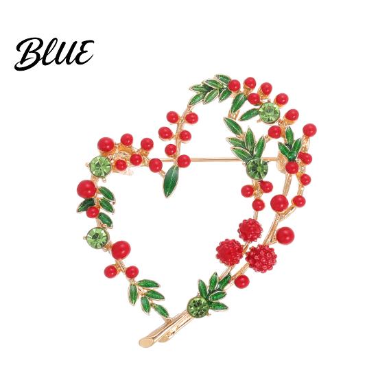 Hat Decoration Vintage Oil Drop Mimosa Fruit Brooch Love Wreath