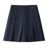 Women's Spring 2025 High-End Black Pleated Irregular Midi Skirt