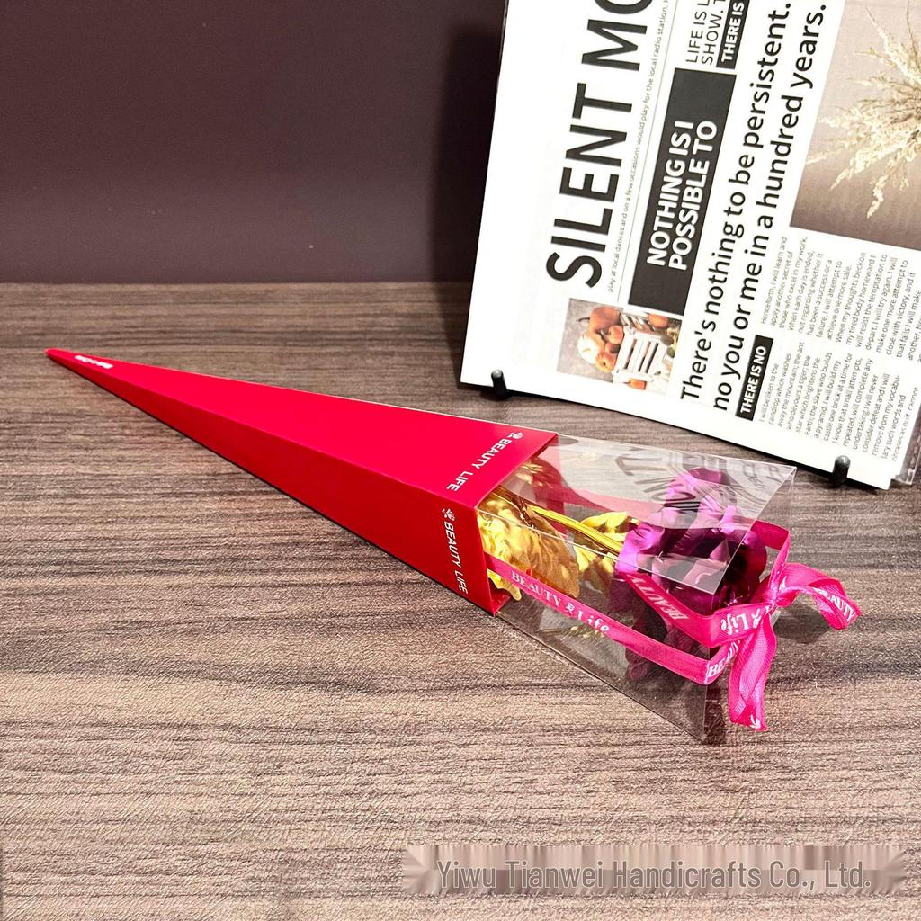 Set de Regalo Rosa de Lámina Dorada para el Día de la Madre, San Valentín, Qixi - Ideal para Mamá o Novia