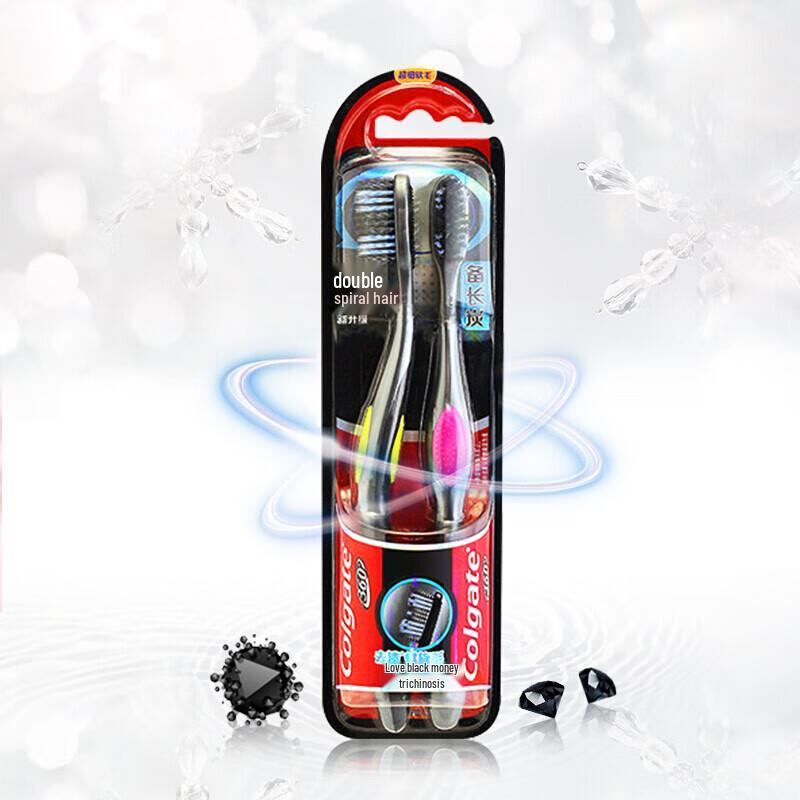 Colgate 360 Spiral Binchotan Soft Bristle Toothbrush 2-Pack