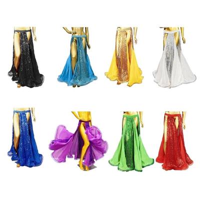 Practical Polyester Blend Belly Dance Skirt With Sparkling Sequins Appropriate Decoration Hip Scarf For Multiple Uses