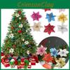Eye-catching 10pcs Christmas Large Poinsettia Glitter Flower Decor For Home And Party