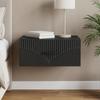 Wall Mounted Nightstand Black 49 X 34.5 X 20 Cm