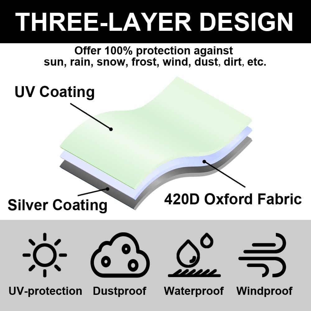 POYEE Umbrella Cover, 420D Waterproof Outdoor Patio Umbrella Cover for 7ft To 9ft Market Umbrella, Beige