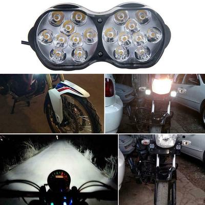 Motorcycle Headlight Spot Lights High Bright Waterproof Scooter Auxiliary Lamp Spotlights 6 LED Fog Bulb Work Lights with Switch