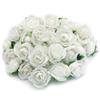 50PCS Simulation Rose Head Decorative Reusable Silk Fake Rose Flower for Wedding Party White