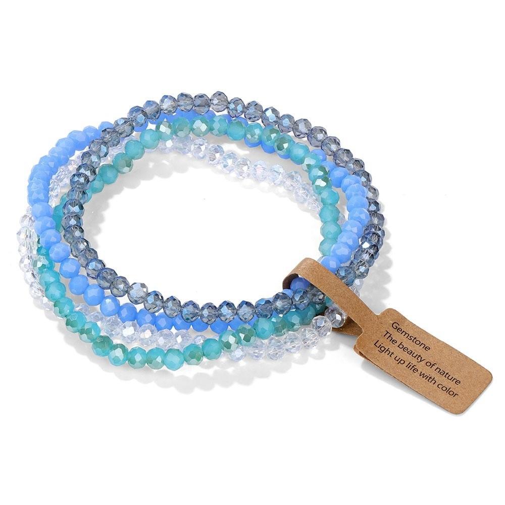4pcs/set Multi Color Stretch Bracelet AB Effected Crystal Beads Bracelet