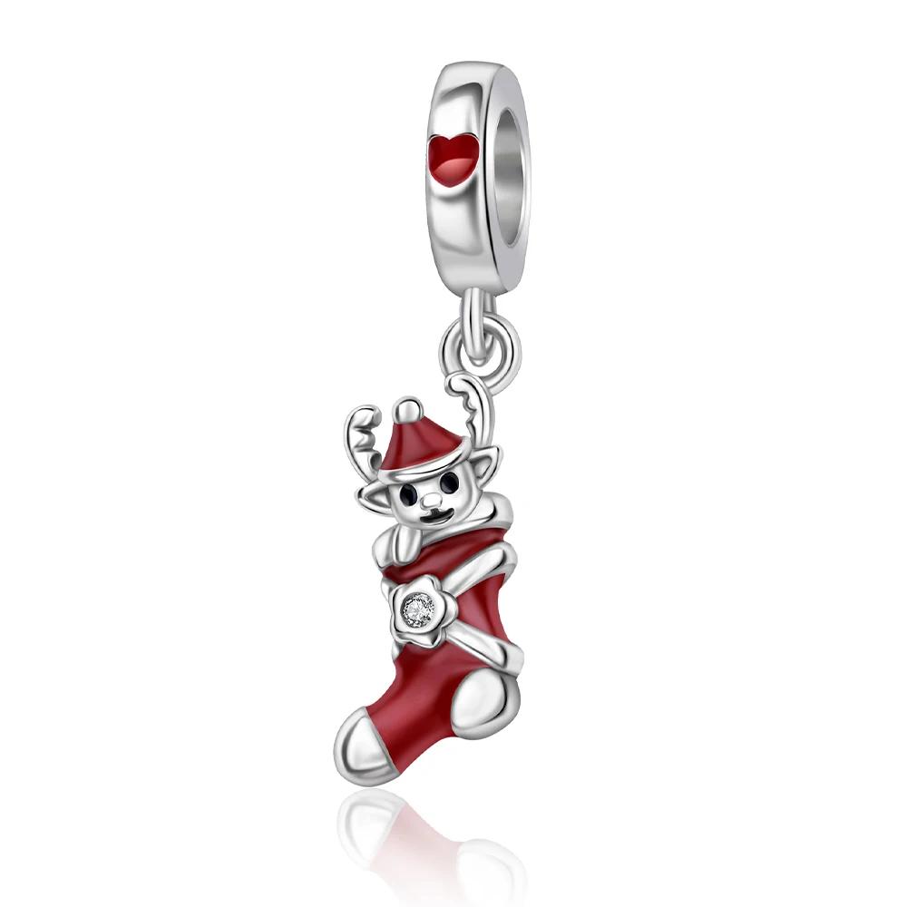 Copperchristmas Theme Series Santa Claus Charm Carrying Gifts For Women Diy Bracelet Necklace Jewelry Making Gift