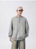 Men's Autumn/Winter Henry Collar Embroidered Sweater - Classic, Loose Knitwear with a High-End Feel