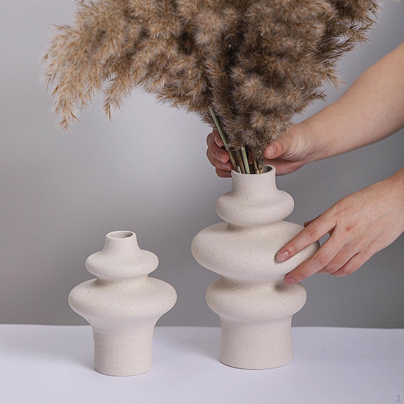 

Ceramic Frosted Vase Flower Pot Contemporary Arrangement Container Multipurpose 21cm Tall