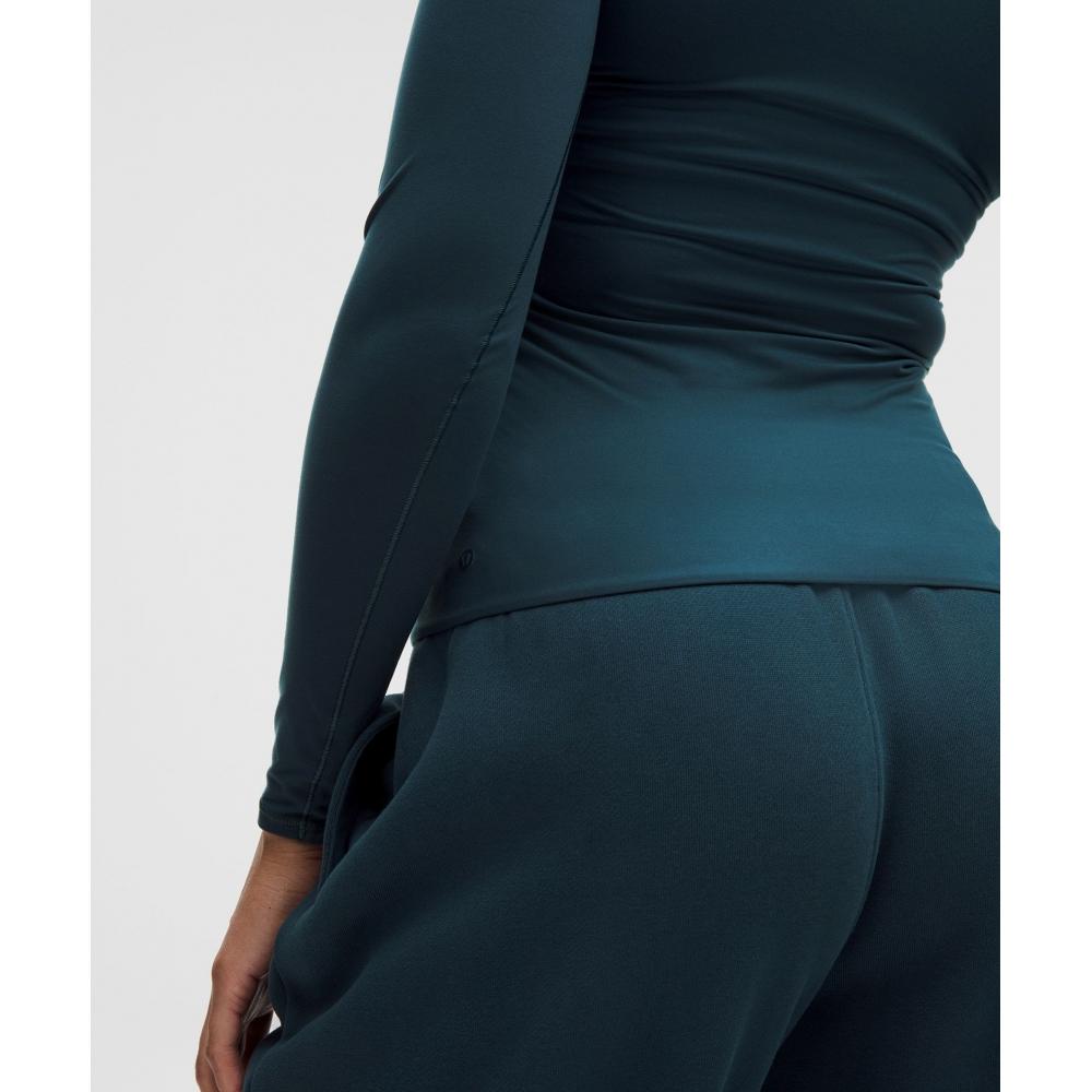 Lululemon Wundermost Ultra Soft Nulu Square Neck Long Sleeve Shirt Indochine Blue
