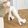 Giant Skinny Elastic Over-Knee Boots Women's Autumn and Winter New Waterproof Desk Fashion Skinny Thick Heel Knight Boots